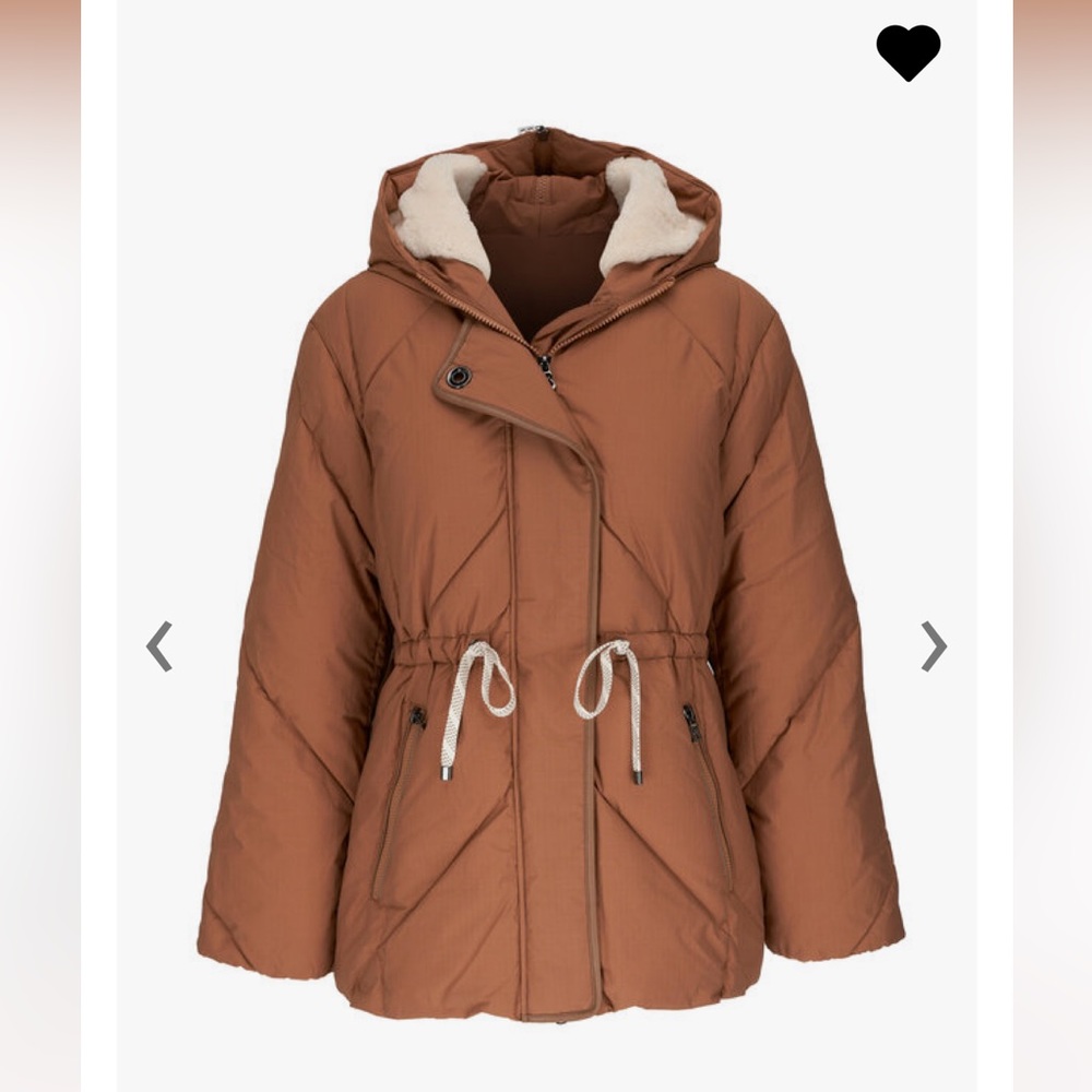 BOGNER Alesa Brown Shearling Hooded Down Jacket